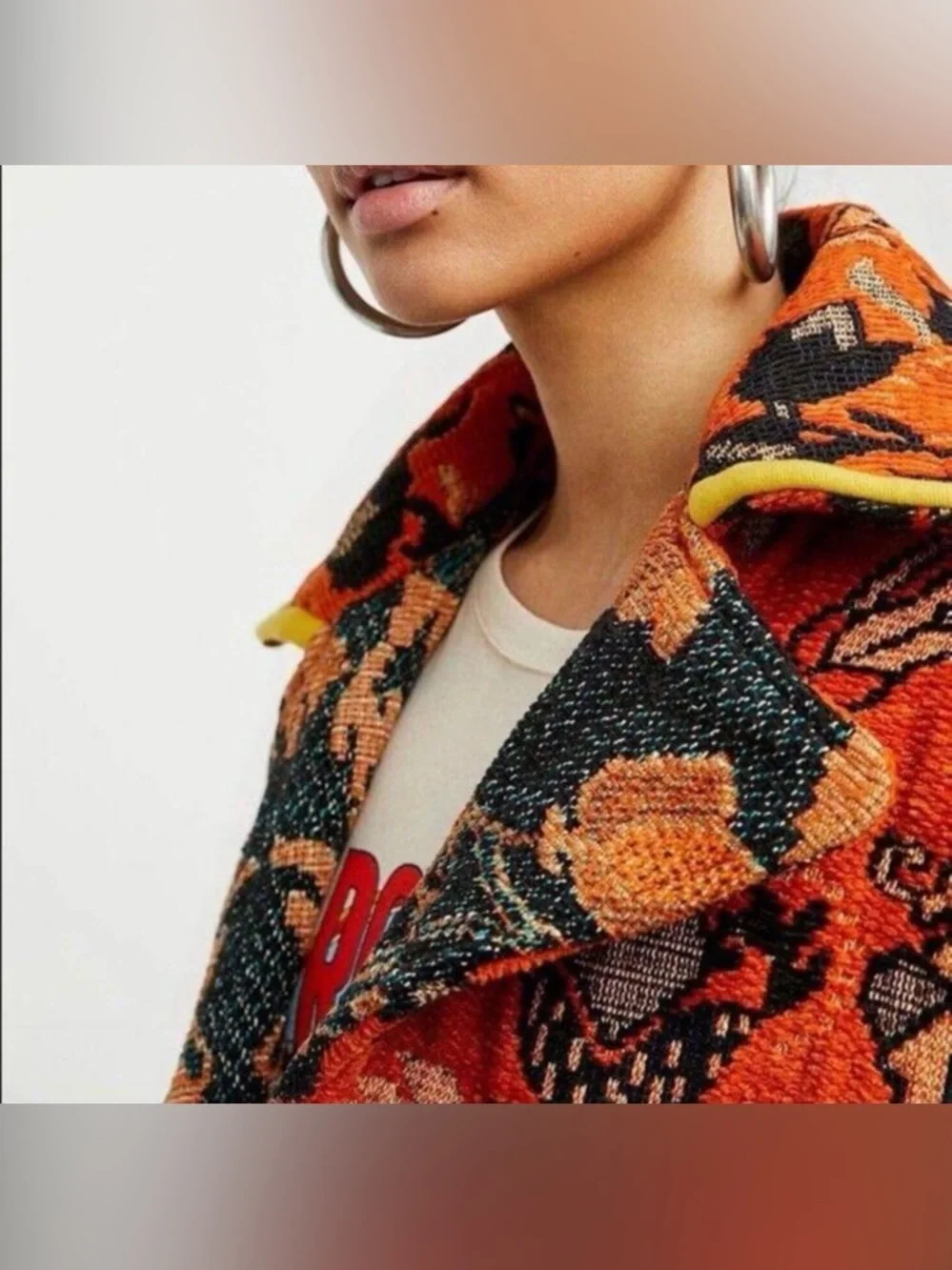 RARE 🔸Free People Mosaic Printed Moto Jacket Size Medium - Picture 15 of 17